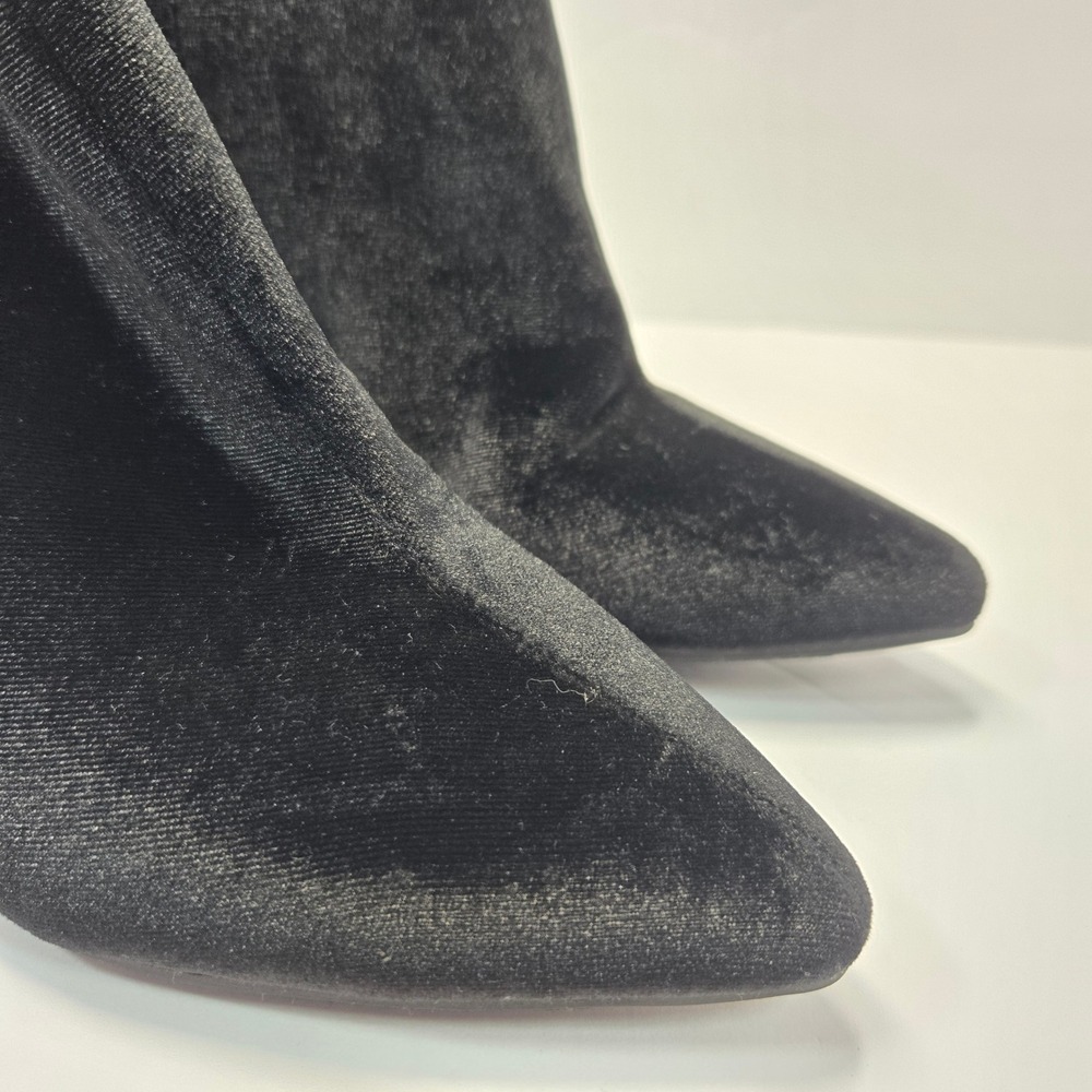 Old Navy Womens Black Velvet Pointed Toe Stiletto Heel Ankle Booties Size 7 - Picture 11 of 13